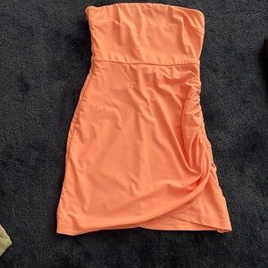 Strapless pink dress - 3rd pic is true color